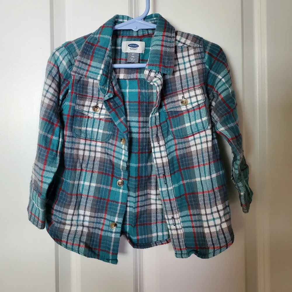 Old Navy‎ toddler flannel long sleeve shirt. 2t.
